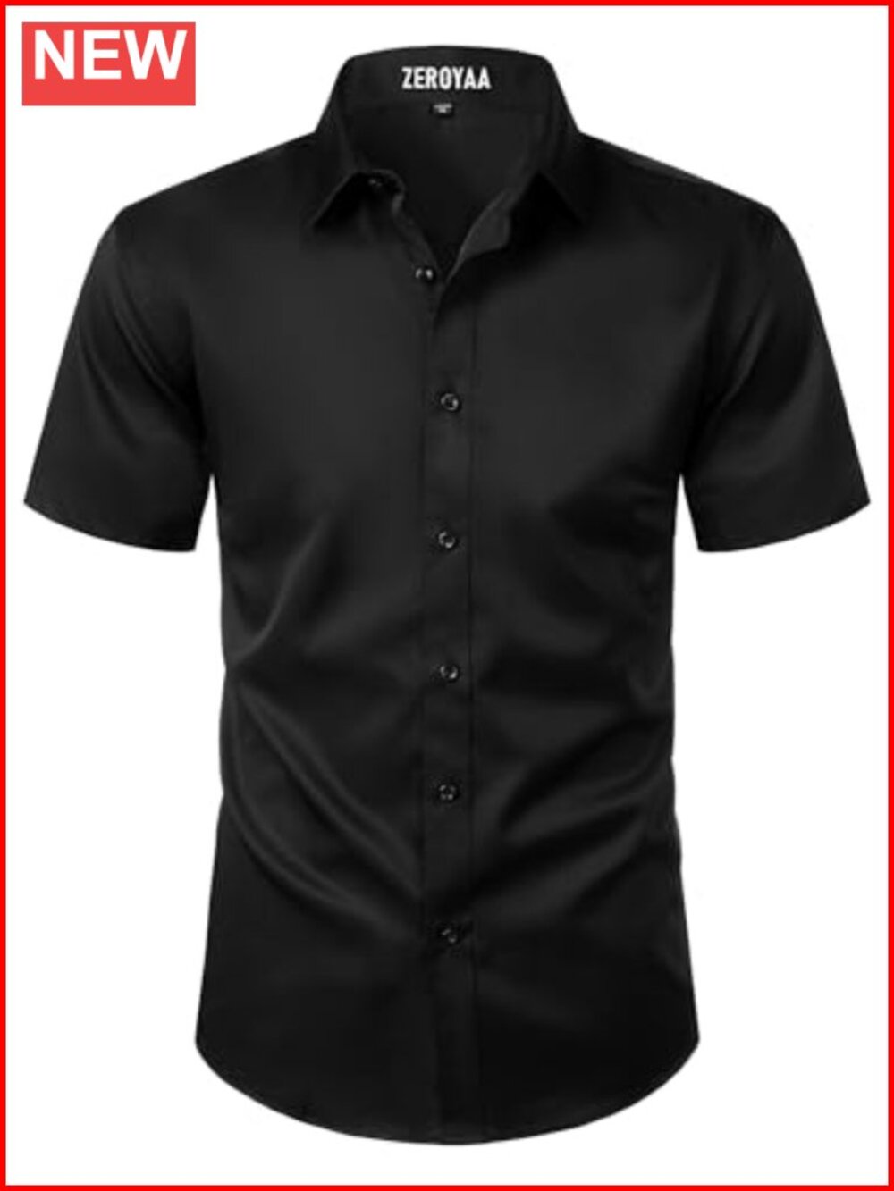 Men's Stretch Short Sleeve Dress Shirt Business Casual Wrinkle Free Modern Fit